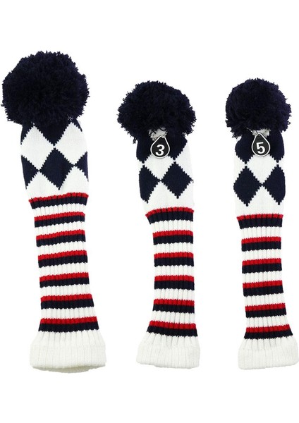 3pcs Golf Başı Kapaklar Sürücü Ormanları Örme Kulüp Başlık Kol (Yurt Dışından) modelleri