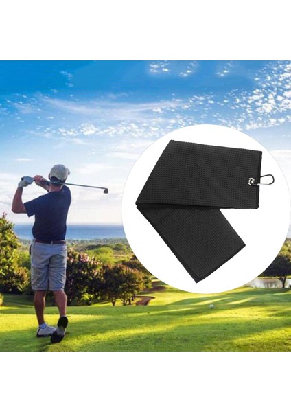 Golf Havlu Mikrofiber Su Emme Havlu Spor Salonu Silme Golf Kulüpleri Aksesuarlar Siyah (Yurt Dışından) fırsatları