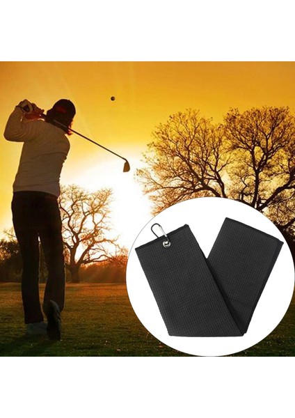 Golf Havlu Mikrofiber Su Emme Havlu Spor Salonu Silme Golf Kulüpleri Aksesuarlar Siyah (Yurt Dışından) indirimleri