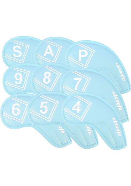 9x Golf Kulübü Başlık Nakış Numarası Demir Headgear Premium Pu Koruma Golf Mavi (Yurt Dışından) indirimleri