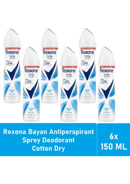 Kadın Deodorant Cotton Dry 150 ml - 6'lı Paket