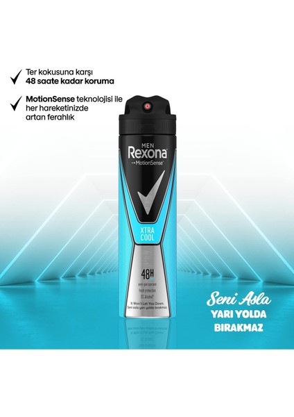 Men Xtra Cool Antiperspirant Deodorant Sprey 150 ml 3'lü Paket 48 Saat Koruma fırsatları