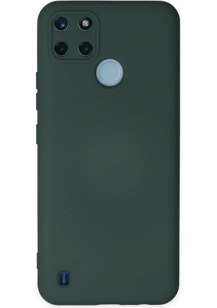 Realme C25Y Kılıf Nano Içi Kadife Silikon - Koyu Yeşil 300099