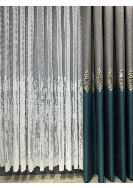 Taç Alev Desen 1/3 Sık Pile Tül Perde Tek Kanat - Ekru 100 x 240 cm indirimleri