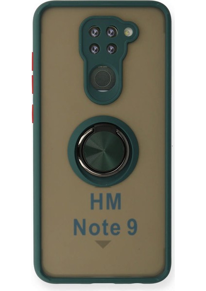 Xiaomi Redmi Note 9 Kılıf Montreal Yüzüklü Silikon Kapak - Yeşil 300099