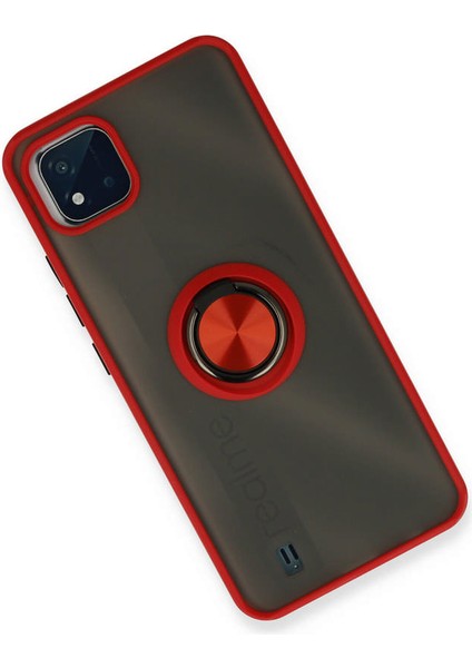 Realme C11 2021 Kılıf Montreal Yüzüklü Silikon Kapak - Kırmızı 300099 fiyatları