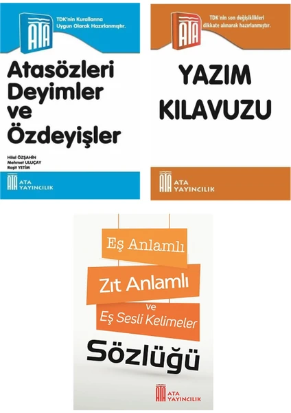 Ata Yayıncılık  Atasözleri, Deyimler Ve Özdeyişler-Yazım Klavuzu-Eş Anlamlı, Zıt Anlamlı Ve Eş Sesli Kelimeler Sözlüğü