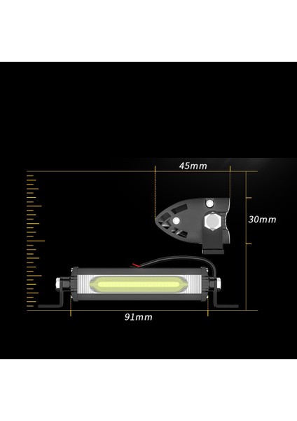 Off Road LED Mini 91 mm Ultra Ince Cob 9W LED Bar Kamyon Iş Makinesi Arazi Aracı Çalışma Lambası