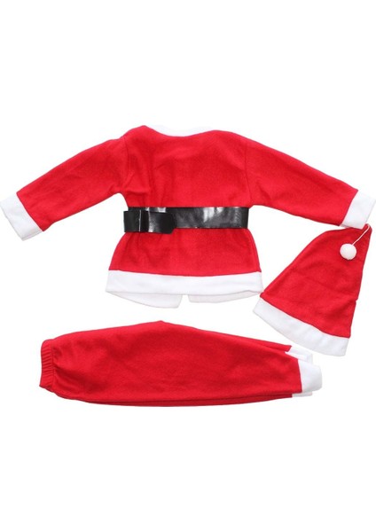 Kırmızı Kemerli Şapkalı Unisex Noel Kostümü Takımı modelleri