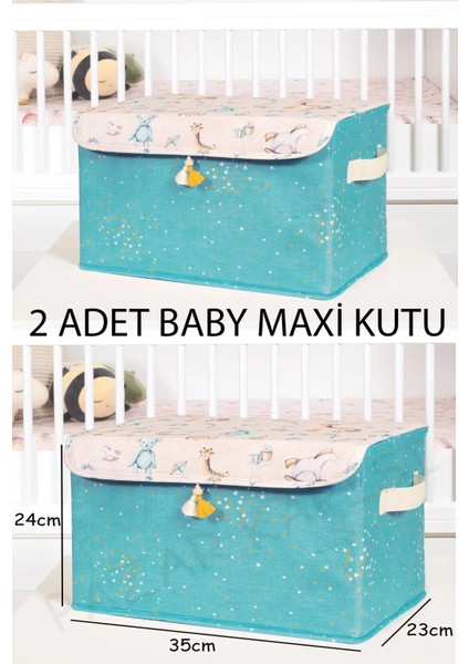 Emir-Ay 2 Adet Baby Çok Amaçlı Kapaklı Kutu Düzenleyici Maxi
