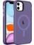 Casestreet Apple iPhone 11 Kılıf C-Pro Arkası Buzlu Transparan Flex Tuşlu Magsafeli Derin Mor 1