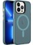 Apple iPhone 13 Pro Max Kılıf C-Pro Arkası Buzlu Transparan Flex Tuşlu Magsafeli Koyu Yeşil 1