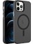 Apple iPhone 12 Pro Max Kılıf C-Pro Arkası Buzlu Transparan Flex Tuşlu Magsafeli Siyah 1