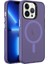 Apple iPhone 13 Pro Max Kılıf C-Pro Arkası Buzlu Transparan Flex Tuşlu Magsafeli Derin Mor 1