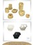 Şamdan Dekoratif Mumluk Altın Şamdan Set 3 Lü (Üçlü) Tealight Ve Uzun Mum Uyumlu Kesik Model 5