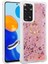 Xiaomi Redmi Note 12 4g Kılıf Sıvılı Simli Pullu Yüzüklü Standlı Lüx Silikon 1