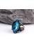 925 Ayar Blue Topaz Taşlı Gümüş Erkek Yüzük Silver 3