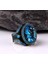 925 Ayar Blue Topaz Mikro Taşlı Gümüş Erkek Yüzük Silver 1