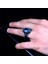 925 Ayar Blue Topaz Mikro Taşlı Gümüş Erkek Yüzük Silver 2