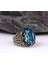 925 Ayar Blue Topaz Taşı Gümüş Erkek Yüzük Silver 1