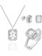 925 Ayar Gümüş Zarif Baget Taşlı Kadın Takı Set 1
