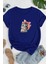Unisex Sevimli Kedi Tasarım T-Shirt 1