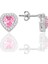 Gümüş Rodyumlu Pembe Taşlı Pırlanta Modeli Kalp Kolye, Küpe, Bileklik Üçlü Set SGTL12211PEMBE 4