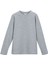 Açık Gri Basic Unisex Çocuk Kışlık Sıfır Yaka Uzun Kollu Tişört 1