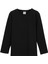 Siyah Basic Unisex Çocuk Mevsimlik Sıfır Yaka Uzun Kollu Tişört 5