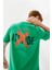 Attitude Motivated Baskılı Bisiklet Yaka Regular Fit Tişört Benetton Yeşili 5