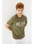 Beer Oclock Baskılı Bisiklet Yaka Regular Fit Tişört Haki 4