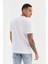 Göğüs Ruber Baskı Düz Desen Bisiklet Yaka Regular Fit Tişört Beyaz 5
