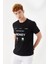 Money Boykot Baskılı Bisiklet Yaka Regular Fit Tişört Siyah 5