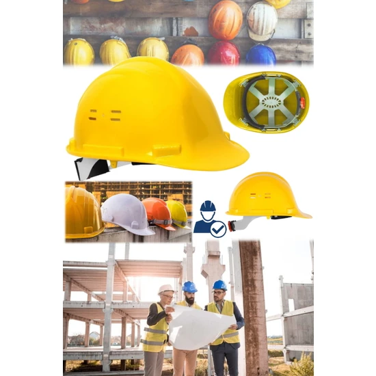 Utelips Işçi Sarı Pro Iş Güvenliği Bareti Inşaat Sanayi Güvenlik Ce Sertifikalı Havalandırmalı Sağlam Kalite