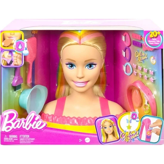 Barbie HMD78 Barbie'nin Gökkuşağı Saçlı Büstü ve Aksesuarları