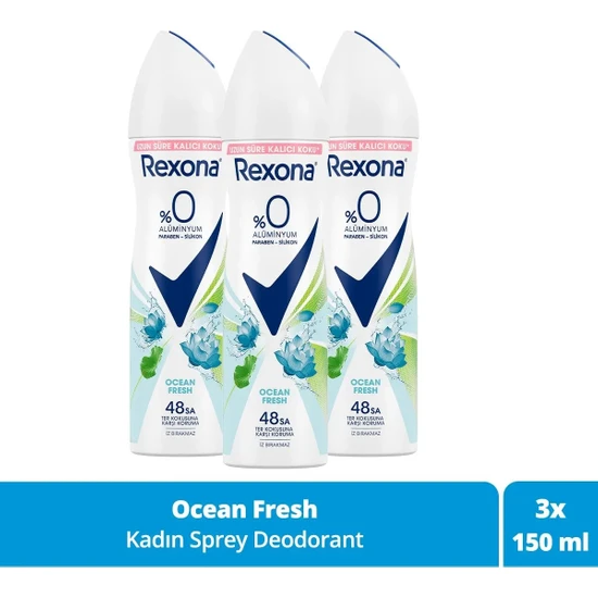 Rexona Kadın Deodorant Ocean Fresh 150 ml - 3'lü Paket