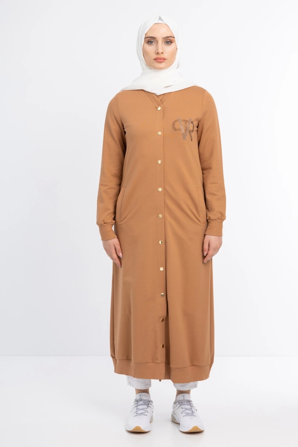 PUREVA Çıtçıtlı Ince Ipeksi Iki Iplik Kap - Camel