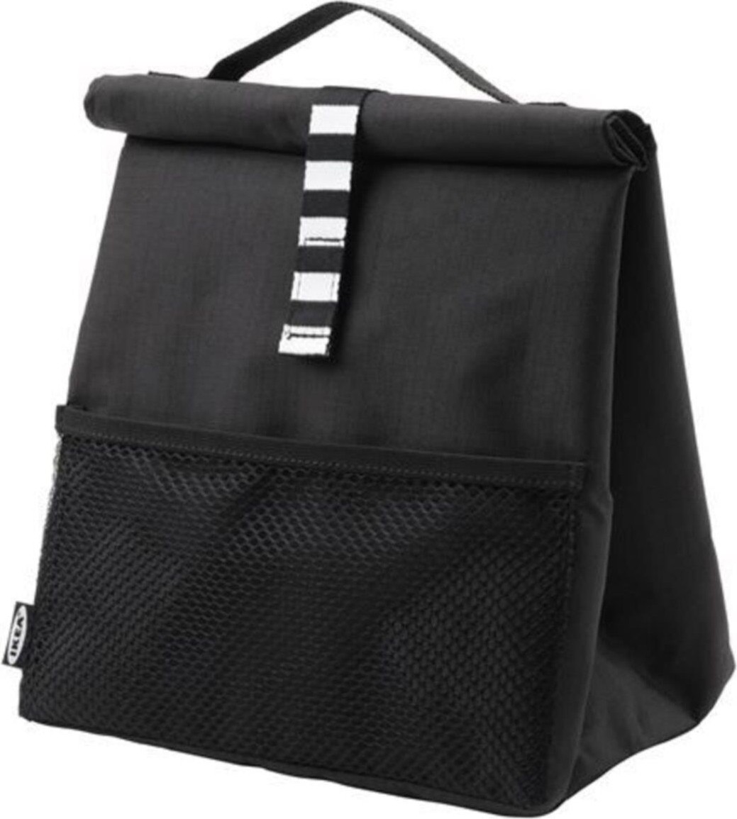 IKEA Siyah Yemek Çantası 22X17X35 cm Seyahat ve İş Kullanımı İçin Asılabilir Maks.5 kg