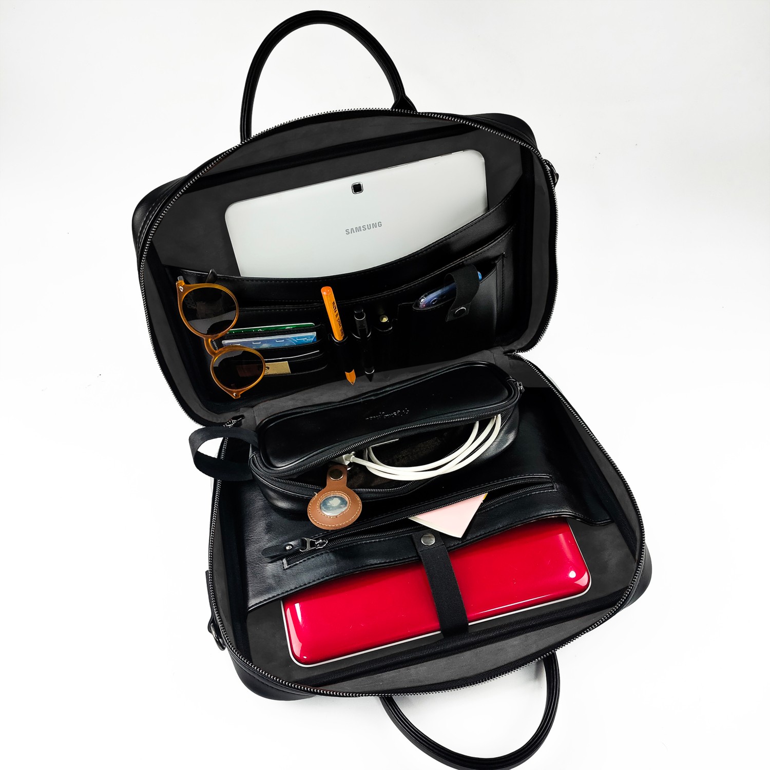 Misingpiece 16 Inç Askılı Organizer Laptop Çantası Siyah görsel 2