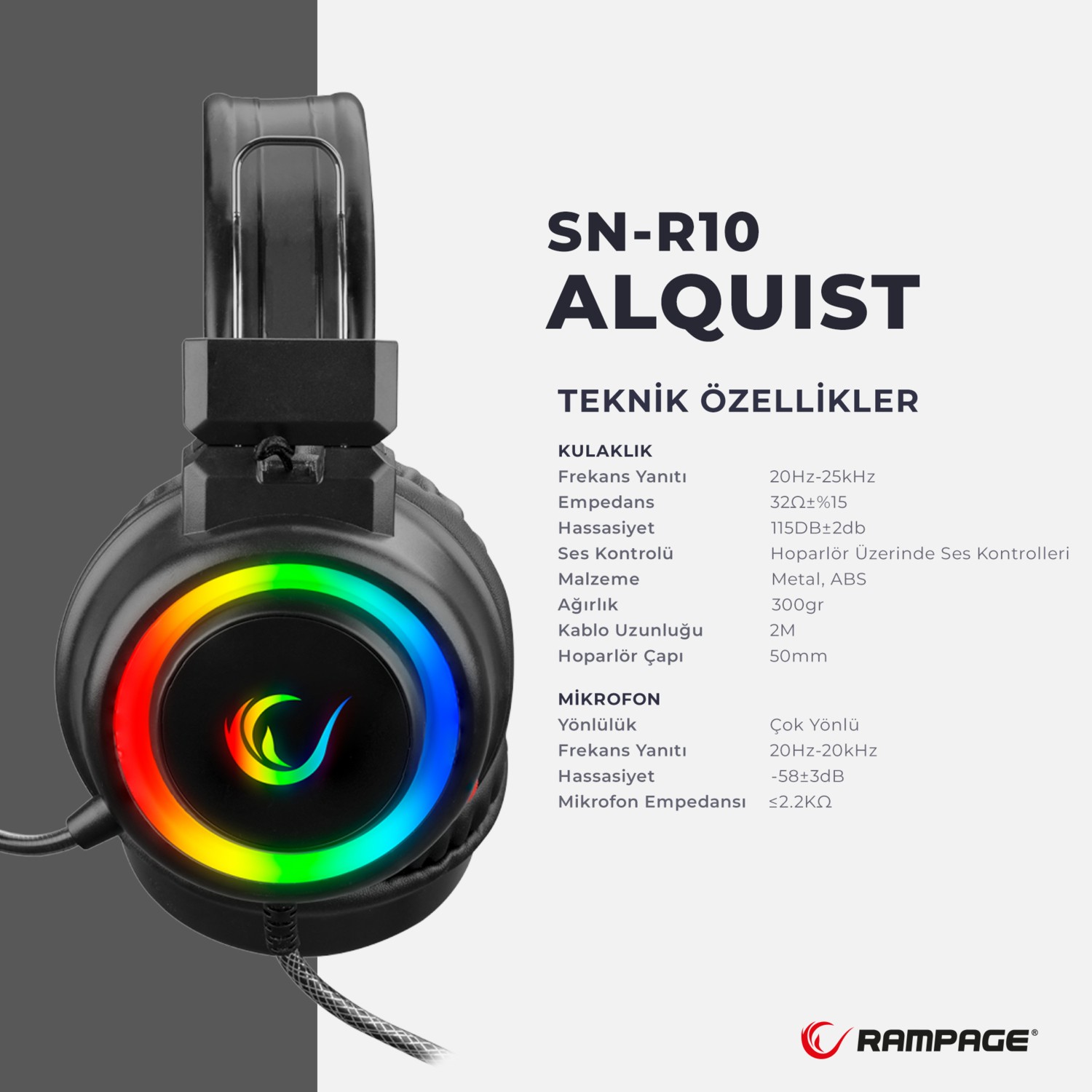 Rampage Alquist Sn R10 Beyaz 35mm Rgb Gaming Oyuncu Fiyatı 2752