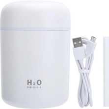 H2O Humidifier 300 ml Ulrasonik Hava Nemlendirici Buhar Makinesi ve Aroma Difüzörü H2O