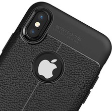 Apple iPhone x Deri Görünümlü Silikon Kılıf