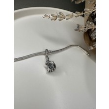 Ni Aksesuar Gümüş S925 Damgalı Disney Güzel ve Çirkin Dans Eden Belle Sallantılı Charm