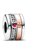 Poseidons Jewellery I Love You Temalı Hareketli Kırmızı Kalp Taşlı Charm