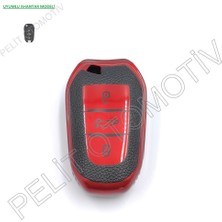 Pelit Otomotiv Citroen C3 C4 Elysee C5  Anahtar Kılıfı Sustasız Süperlüx Kırmızı
