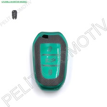 Pelit Otomotiv Peugeot 2008 3008 4008 5008 Sustasız Anahtar Kılıfı Süperlüx Yeşil