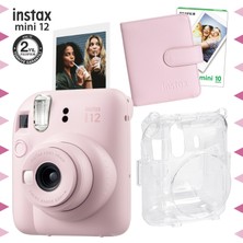 Fujifilm Instax Mini 12 Pembe Fotoğraf Makinesi-10'lu Film-Kare Albüm ve Şeffaf Kılıf Seti