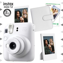 Fujifilm Instax Mini 12 Beyaz Fotoğraf Makinesi-10'lu Film-Çerçeve ve Kare Albüm SETI-FOTSI198-S4-10-KA-C