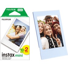 Fujifilm Instax Mini 12 Uyumlu 20'li Film ve Mavi Fotoğraf Çerçevesi ile Anılarınızı Yakalayın