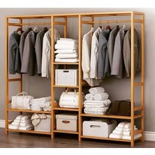 Ceneko  Ahşap Açık Gardırop Elbise Askılığı